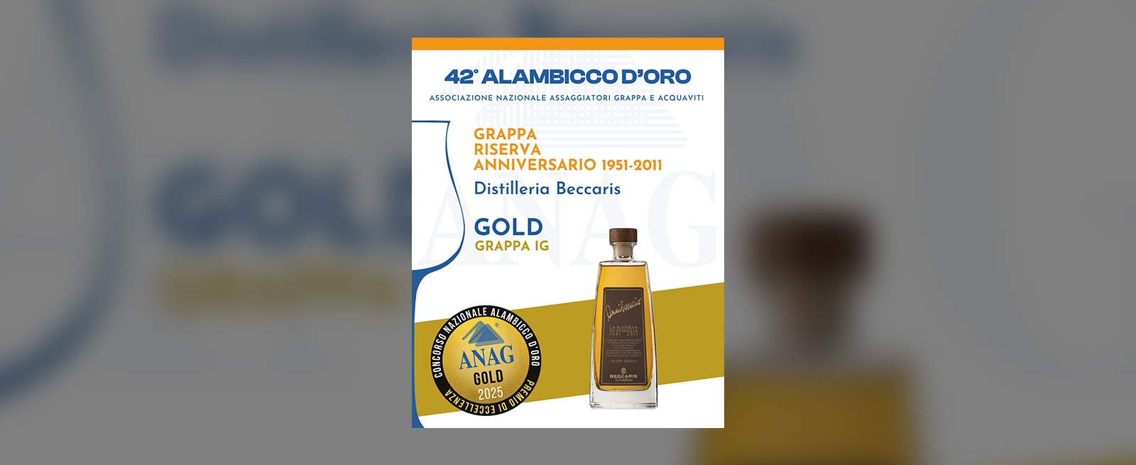 Premio 42° Alambicco d'Oro - Grappa Riserva Anniversario 1951-2011 award