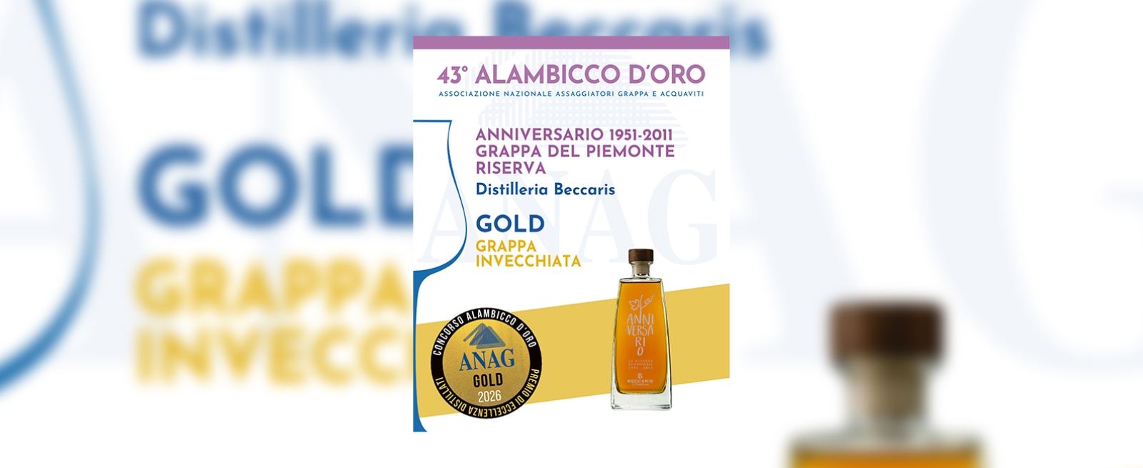 Beccaris Distillery Award - 43rd Alambicco d'Oro
